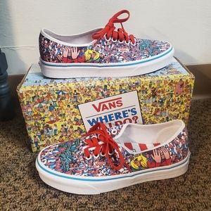 Vans Sneakers Men's 6.5 Women's 8 New Authentic Where's Waldo Casual Skate Shoes